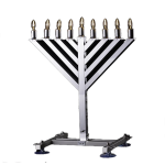 Car Menorah 2 ft with LED lights mounted on a car roof